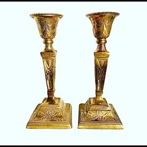 Silver plated candle stick holders.